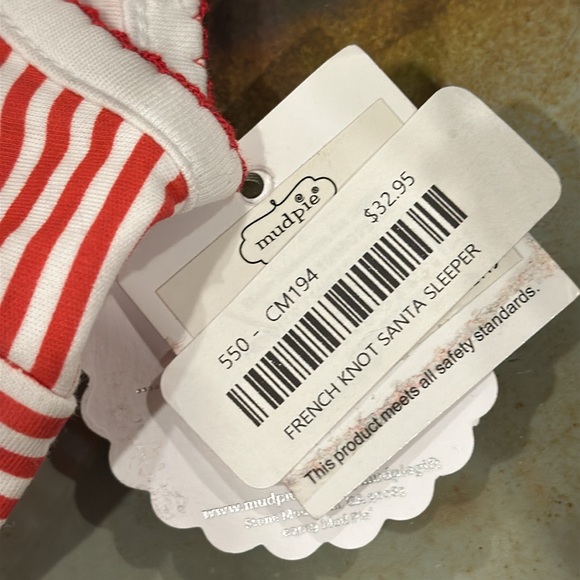 Santa Baby Onesie sleeper Christmas French knot cotton - Picture 8 of 12